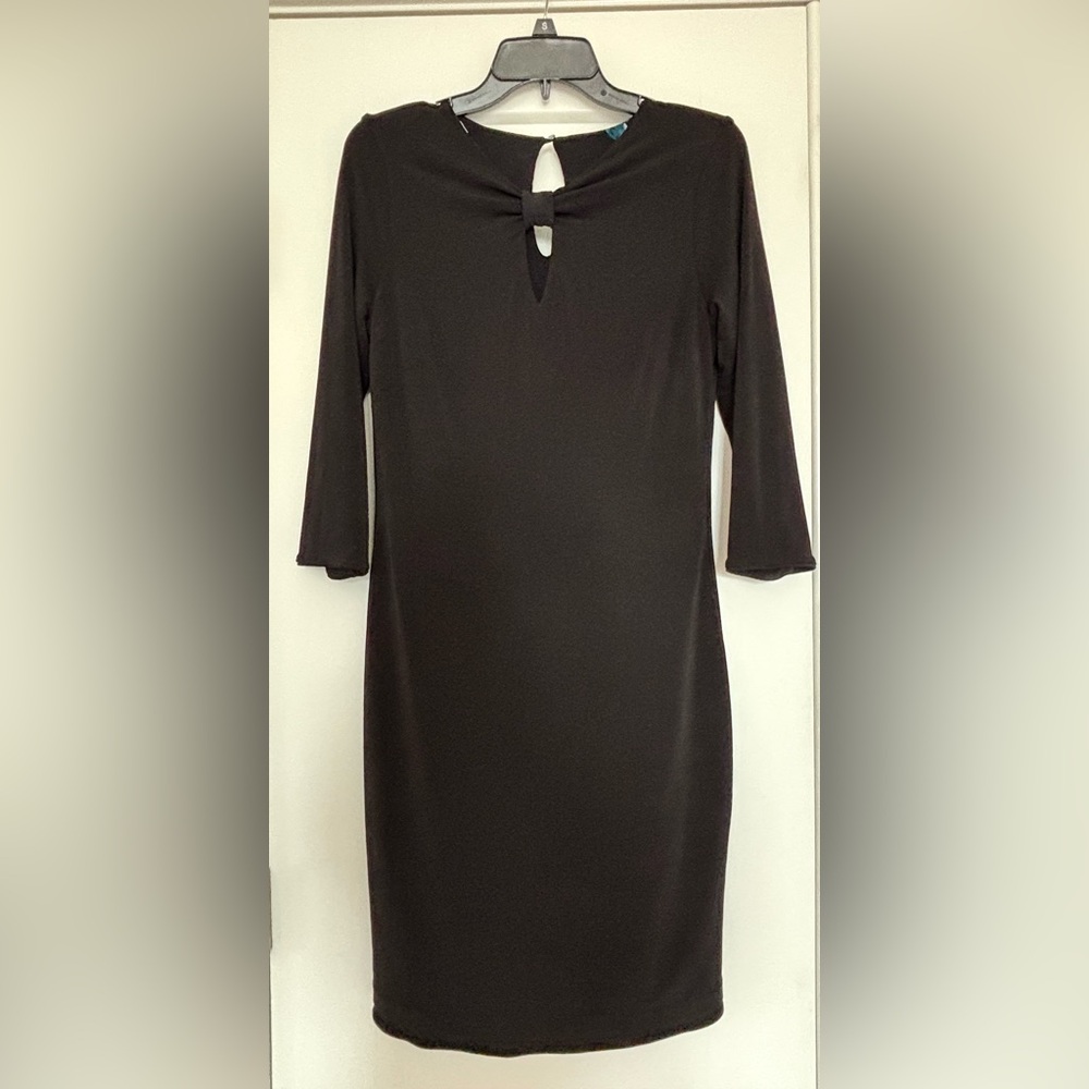 White House Black Market Reversible Black & Floral 3/4 Sleeve Dress